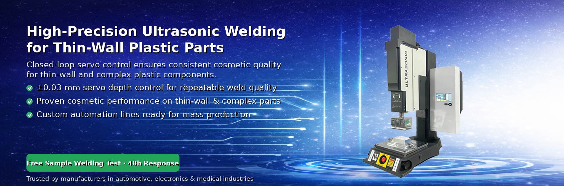 Servo-Driven Ultrasonic Welding Pressing System