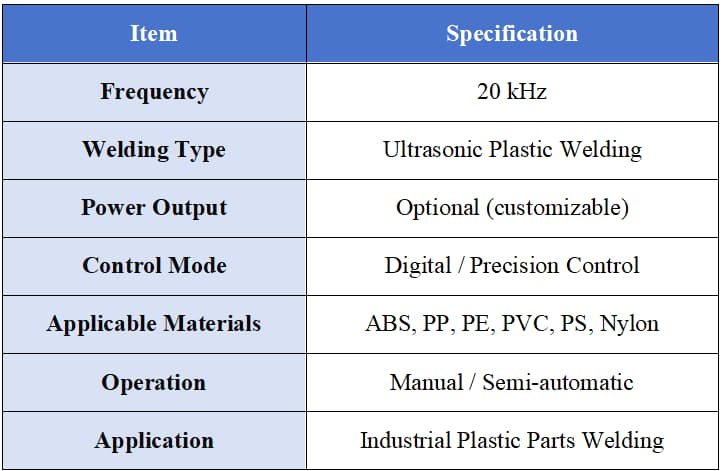 industrial ultrasonic plastic welding equipment