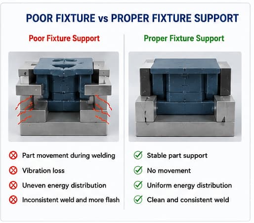 proper ultrasonic welding fixture support
