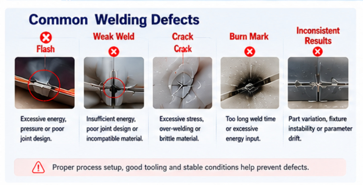 Ultrasonic Welding Defects and Solutions Common ultrasonic welding defects in plastic parts