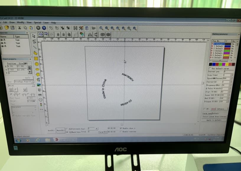 laser-marking-program-for-end-cap-identification.jpg Laser marking software interface for end cap identification and batch code engraving