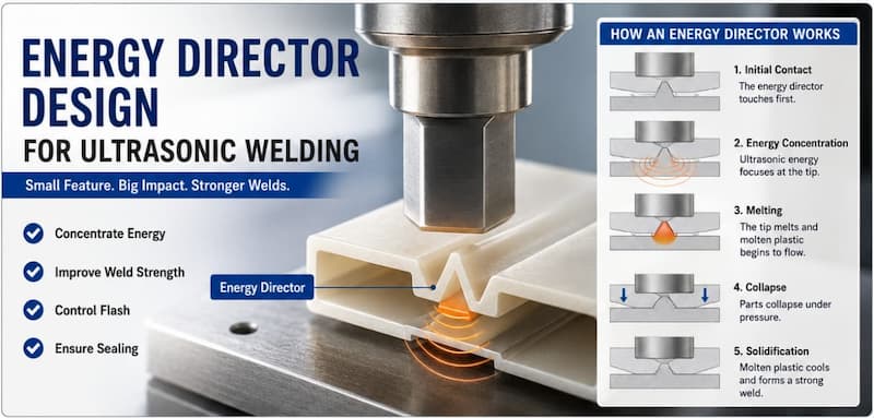 energy-director-design-ultrasonic-welding Energy director design for ultrasonic welding plastic parts