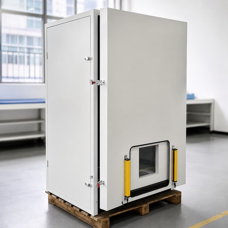 Soundproof Enclosure Structure for Ultrasonic Welding Machine Soundproof enclosure structure for reducing ultrasonic welding noise in factory production
