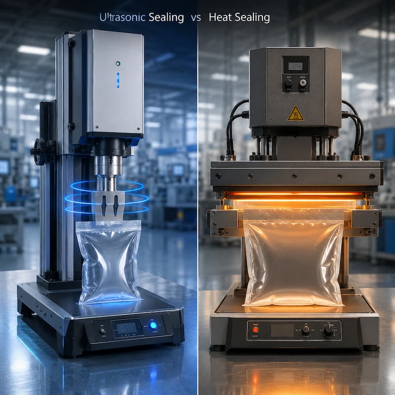 Comparison of ultrasonic sealing and heat sealing for plastic packaging
