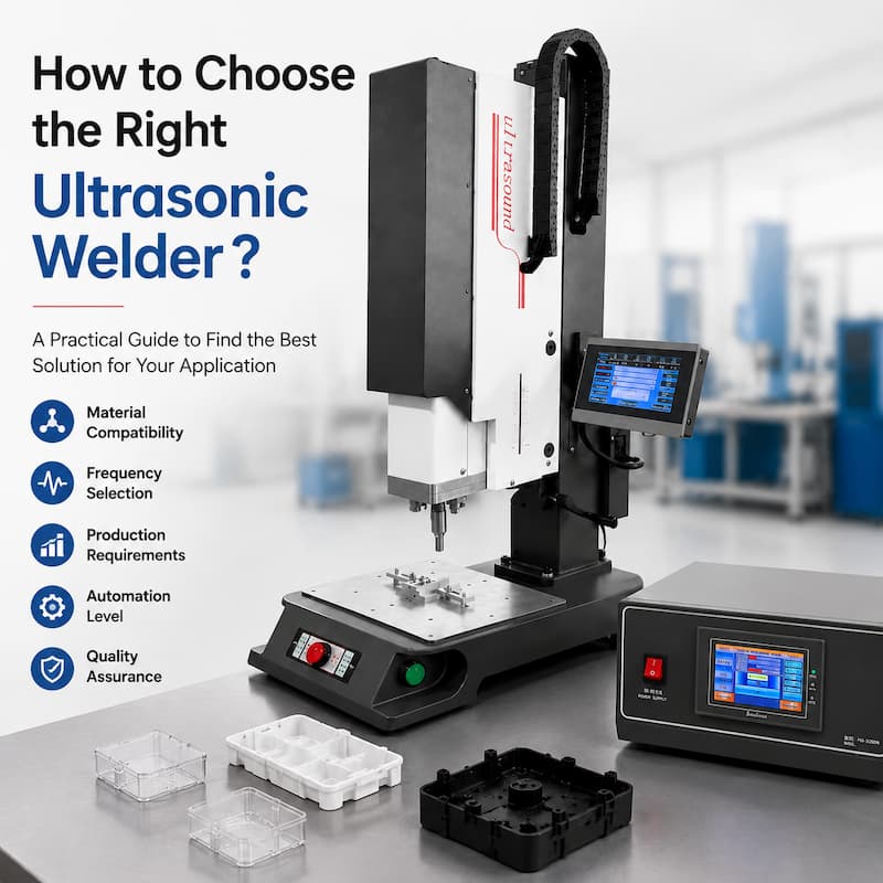 How to Choose the Right Ultrasonic Welding Machine Ultrasonic welding machine with control system and tooling for selecting the right plastic welding solution