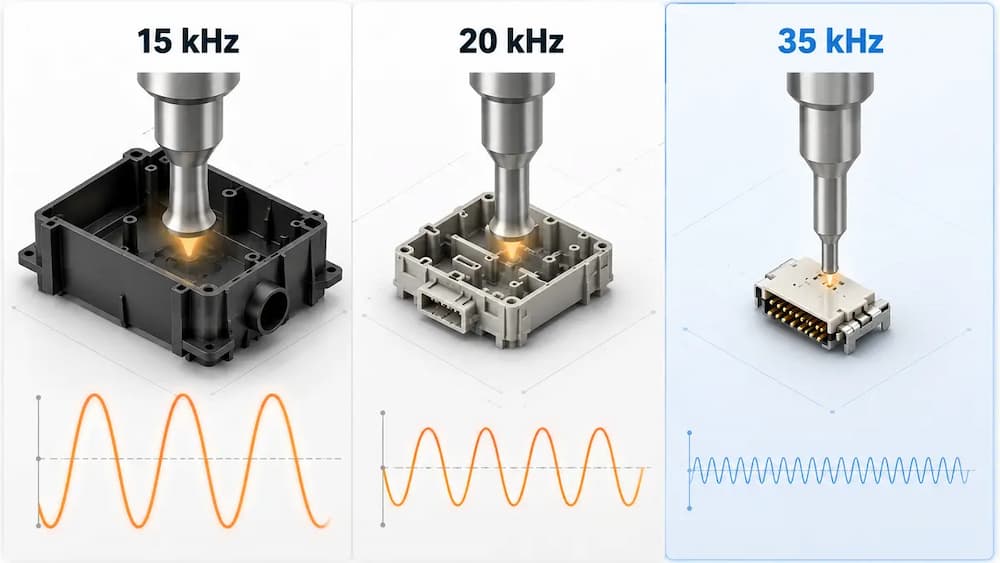 15kHz vs 20kHz vs 35kHz ultrasonic welding frequency comparison
