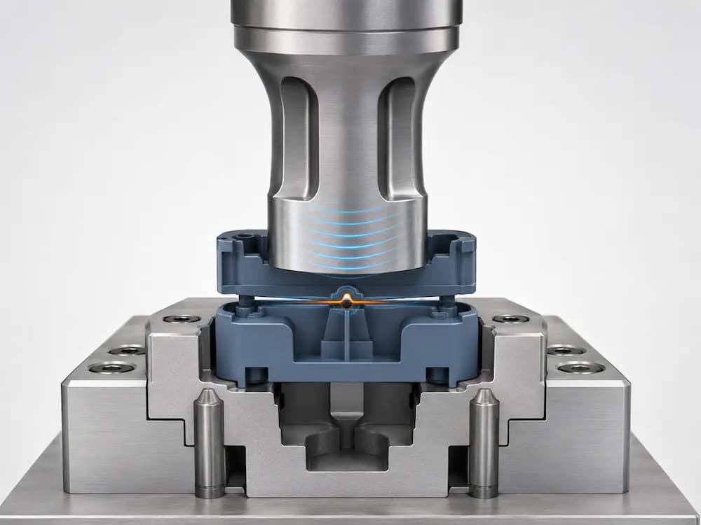 35kHz ultrasonic welding horn plastic parts and supporting fixture